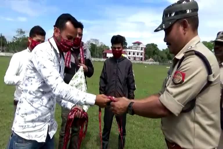 All Assam Gorkha student Union mask distribution at Jonai