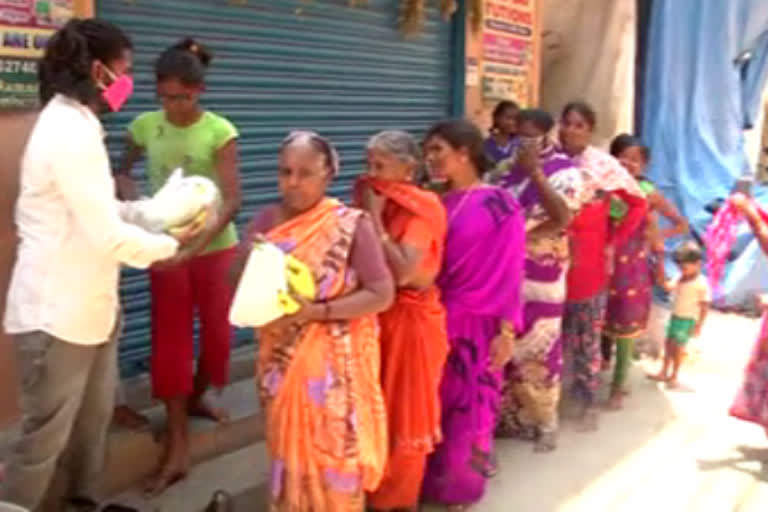 groceries distribution to needy at ambarpet in hyderabad