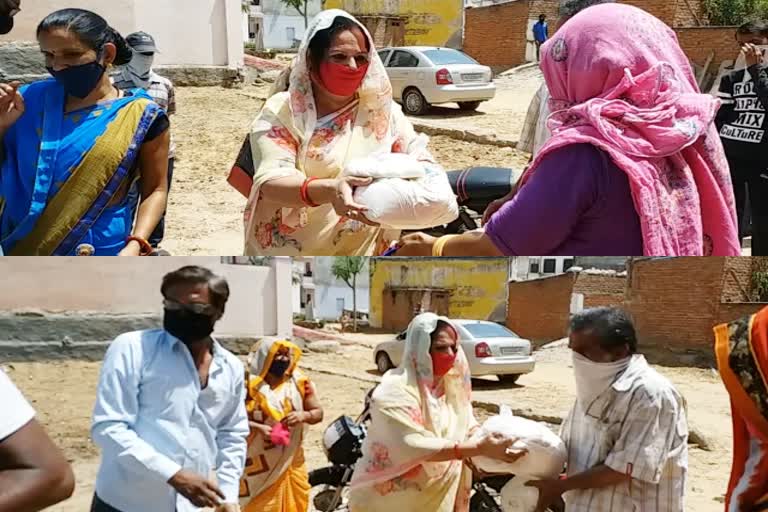 jaipur news  distribute ration anita mishra  distribute ration to the poor and needy  poor and needy news