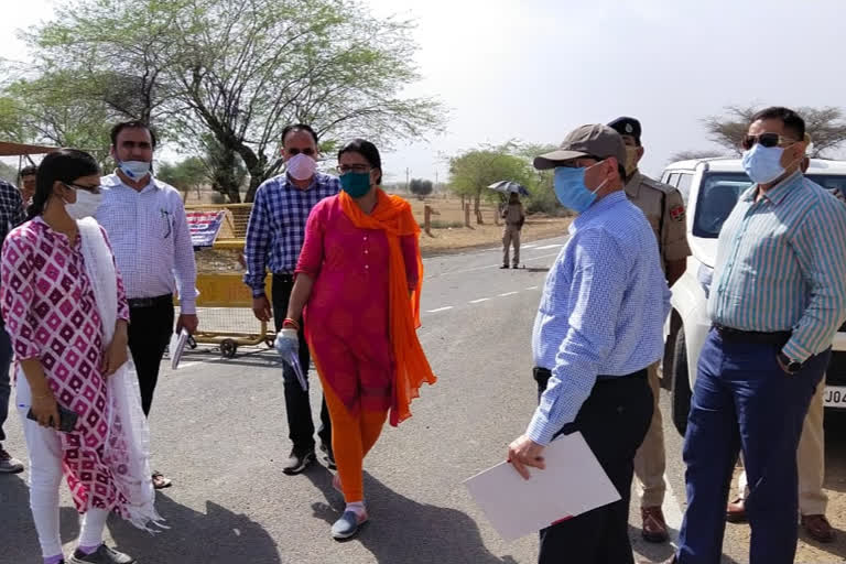 बाड़मेर में चेक पोस्टों का निरीक्षण, Inspection of check posts in Barmer