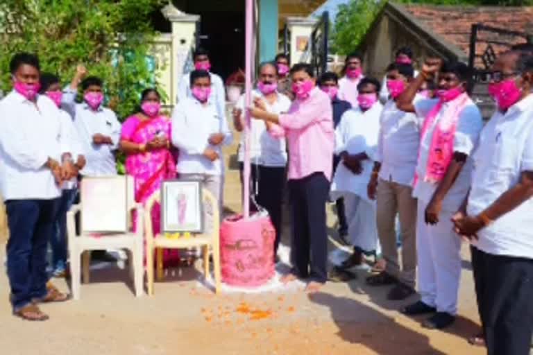 trs flag hosting in hujurnagar