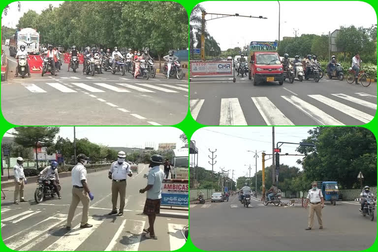 due to CORONA  lockdown traffic appears in visakhapatnam