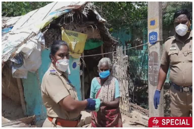 பசியில் வாடும் ஆதரவற்ற முதியவர்களுக்கு உதவிக்கரம் நீட்டும் காவல்துறை!