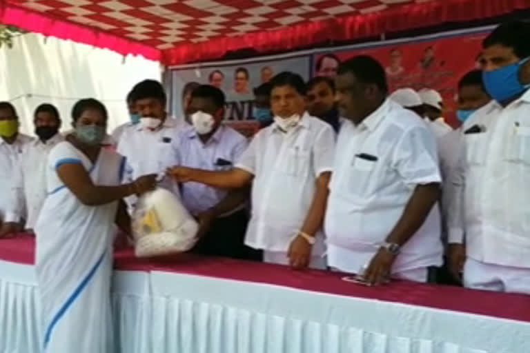 MLA DISTRIBUTED GROCERIES TO AASHA WORKERS