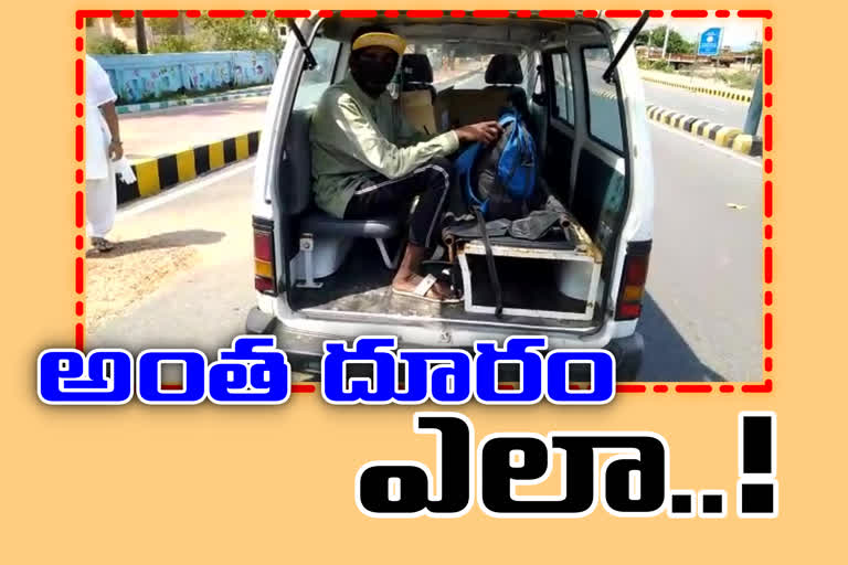 in three days a man reached with walk From Hyderabad to Visakha