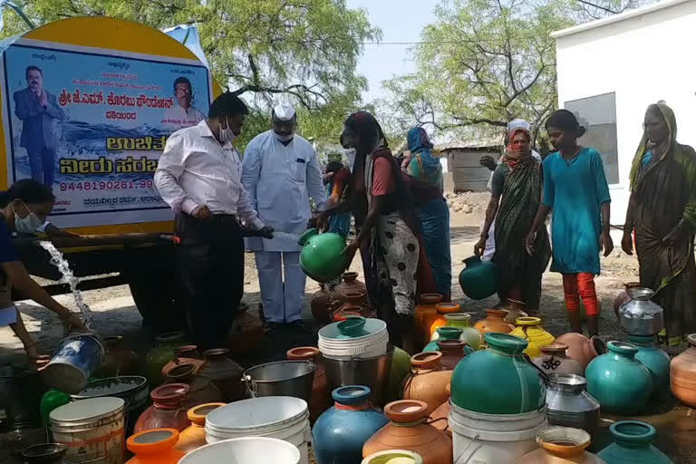 Free water supply by jm korabu foundation in kalburgi