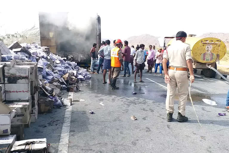 parle-g biscuits lorry fire accident