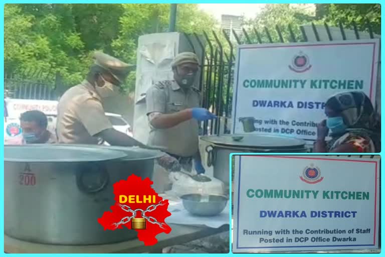 Community kitchen organized in Dwarka DCP office in lockdown