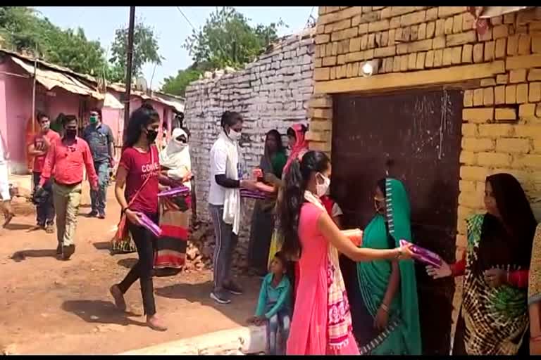 Sanitary pads distributing to tribal women of Gwalior