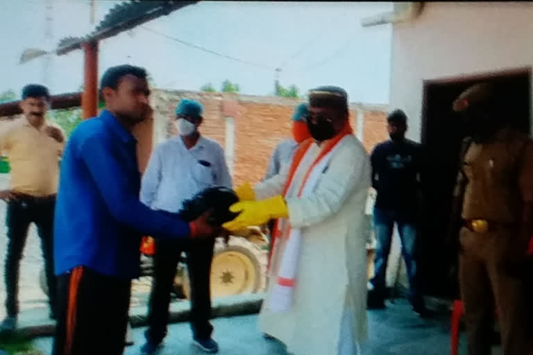 mla brijesh kumar rawat distributes ration