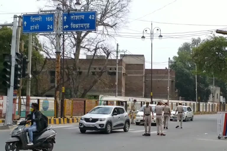 hisar police department tough during lockdown