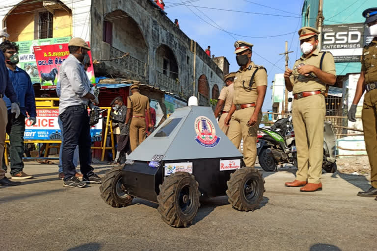 Chennai Police has launched a robot to track the corona affected streets