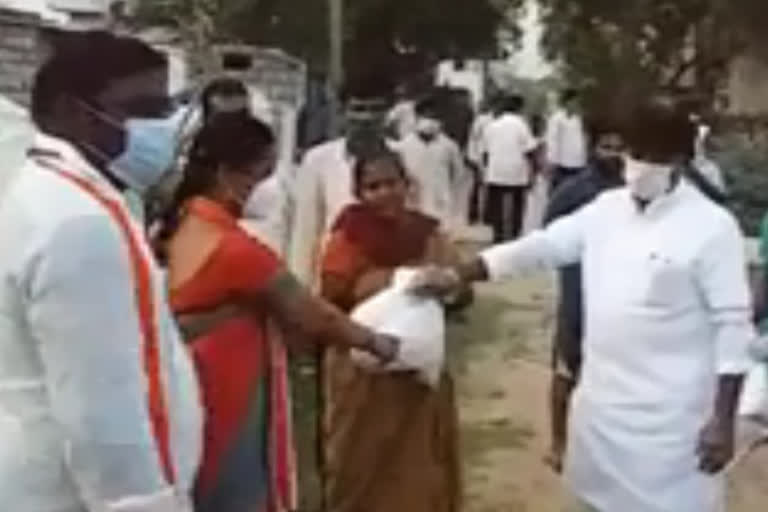 Congress CLP Leader Batti vikramarka Distributes Groceries