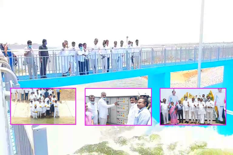 minister harish rao release water from ranganayak sagar canals