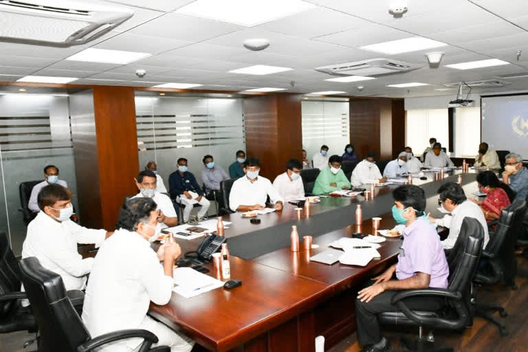 minister ktr review meeting with officials