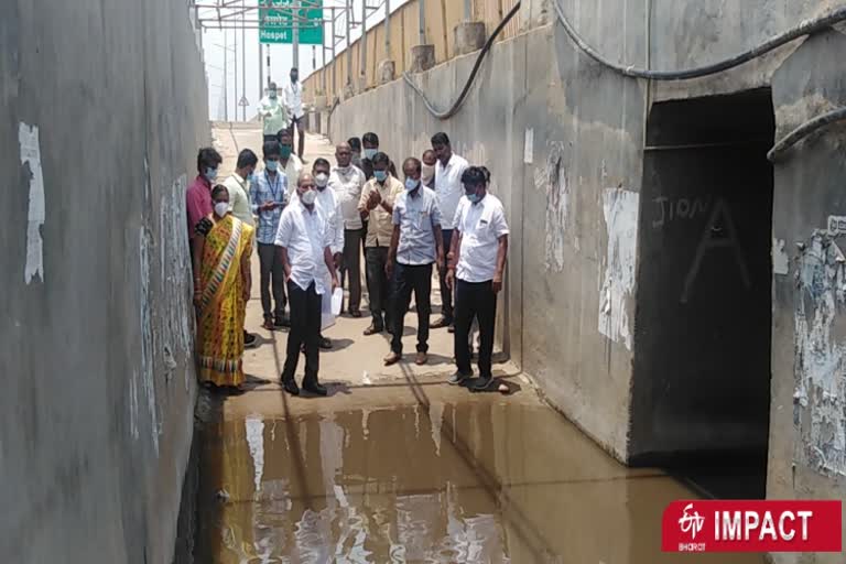 mp karadi sanganna visits to krishnagiri underpass