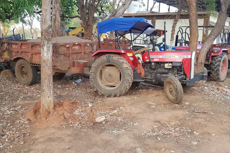 police seized two vehicles filled with illegal sand