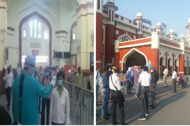 Over 800 UP migrant labourers reach Lucknow in a special train from Nashik