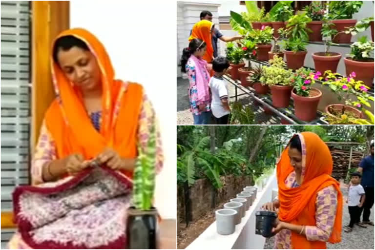 flower pot making  kannur chemistry teacher  kannur sir sayyid school teacher  തളിപ്പറമ്പ് സർ സയ്യിദ് ഹയർസെക്കന്‍ററി സ്‌കൂൾ  കെമിസ്ട്രി അധ്യാപിക റഹ്മത്ത് ബീവി  പൂച്ചട്ടി നിര്‍മാണം