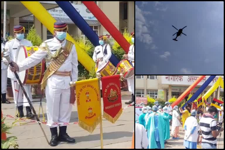 Army showers flowers on corona warriors in Panchkula