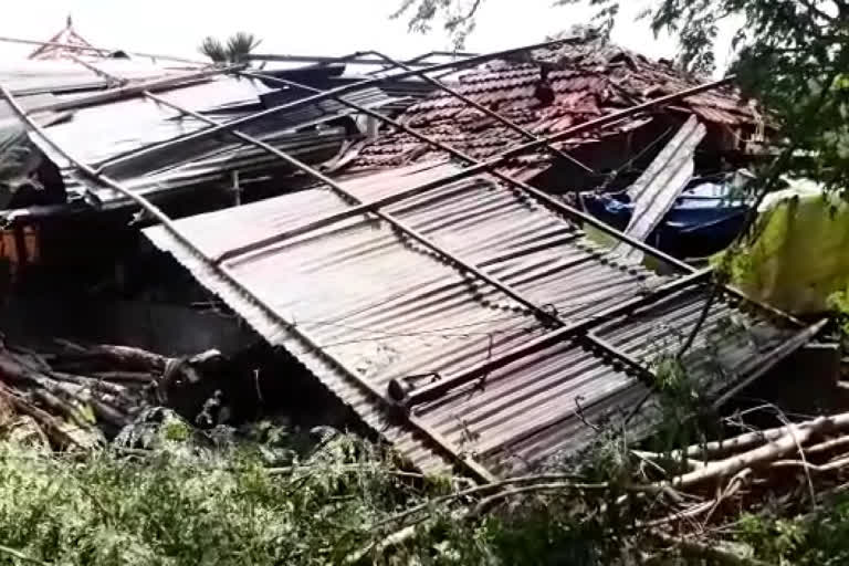 house collapsed in the rain