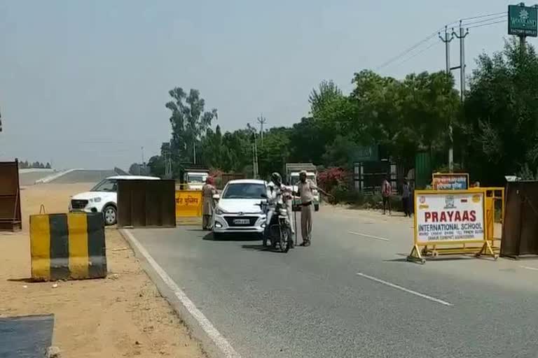 Heavy police force security at Sonipat-Panipat border