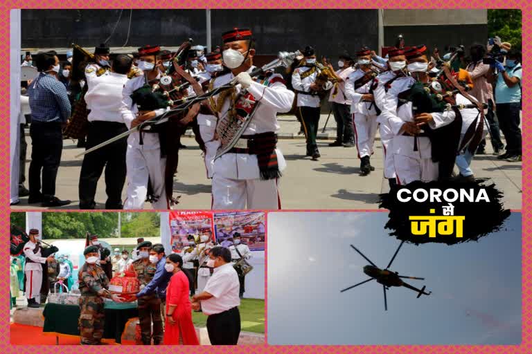 indian army, air force grand salute to corona warriors, Flowers showered on hospitals