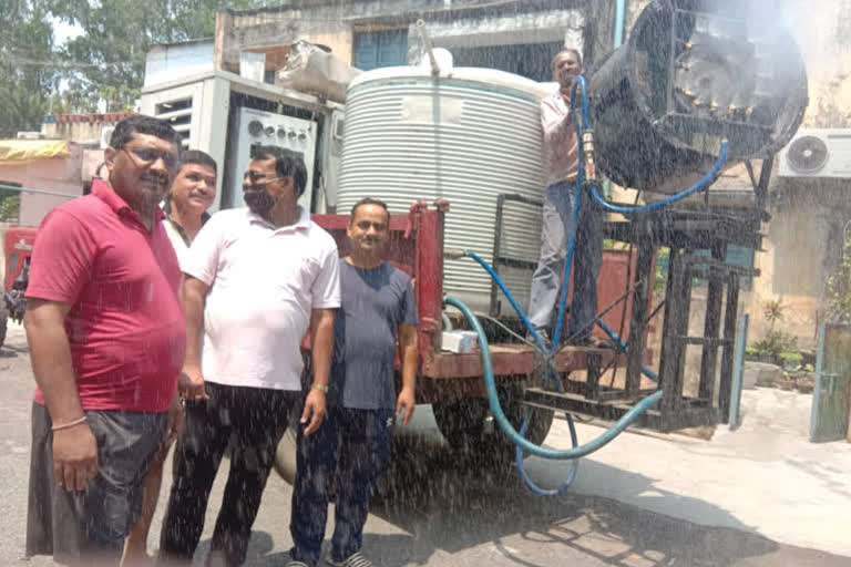 korba councilor team made sanitizer machine from junk