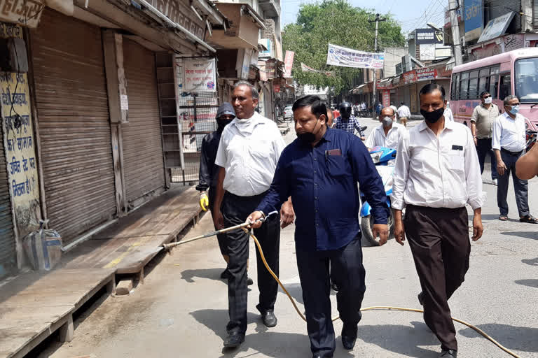 city council sanitized many markets in Jind during lockdown phase3