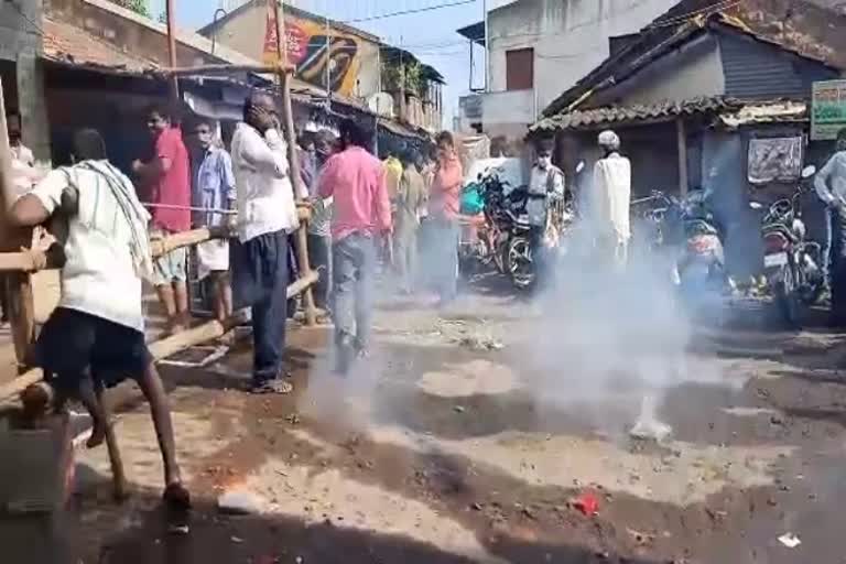 people  bursting crackers near wine stores