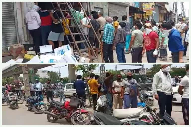 Wine shop closed in Nagloi Mahendra Park due to Social Distancing