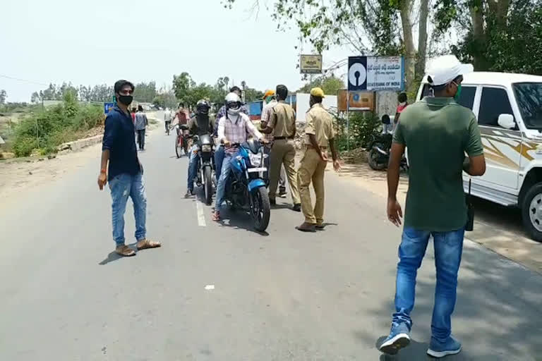 people comming on raods in badradri  kothagudem district