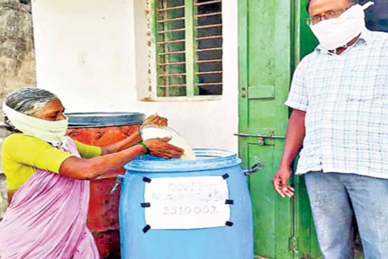 rice distribution for migrant labor by nirmal