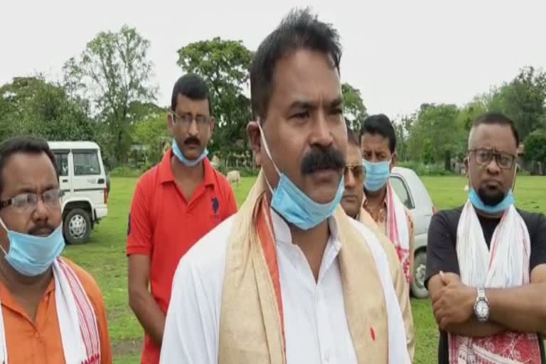 flag hoisting at narayanpur central bihu sanmilan