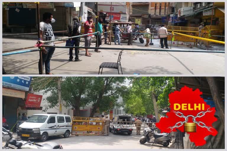 hevay police personal deployed outside liquor shop in central delhi area