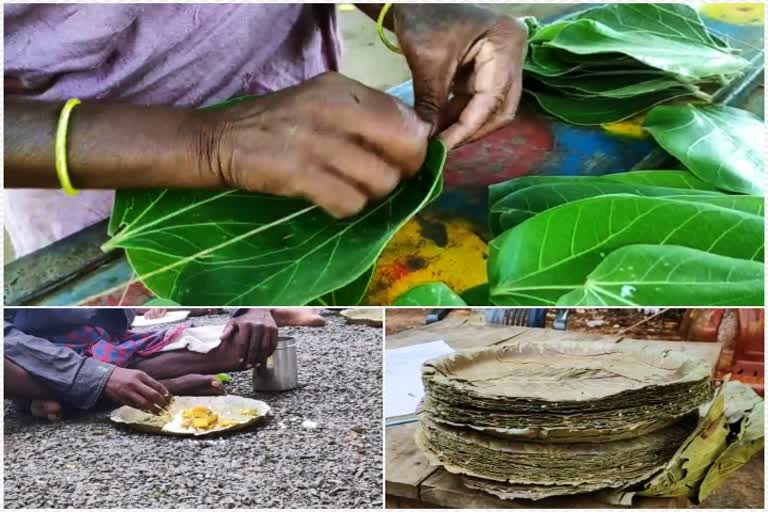 Use of sakhu leaves in Didi Kitchen in dumka