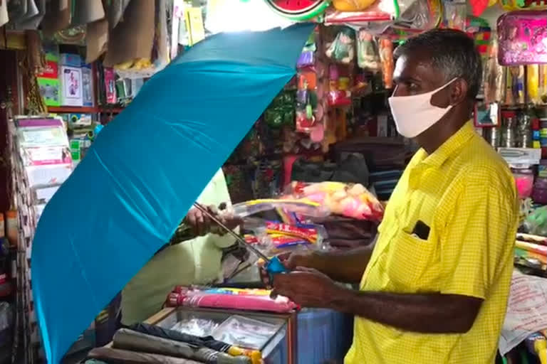 Umbrella sale incresed after the Tiruppur District Collector order