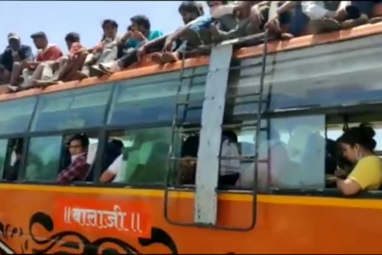 Negligence of social distancing in bus