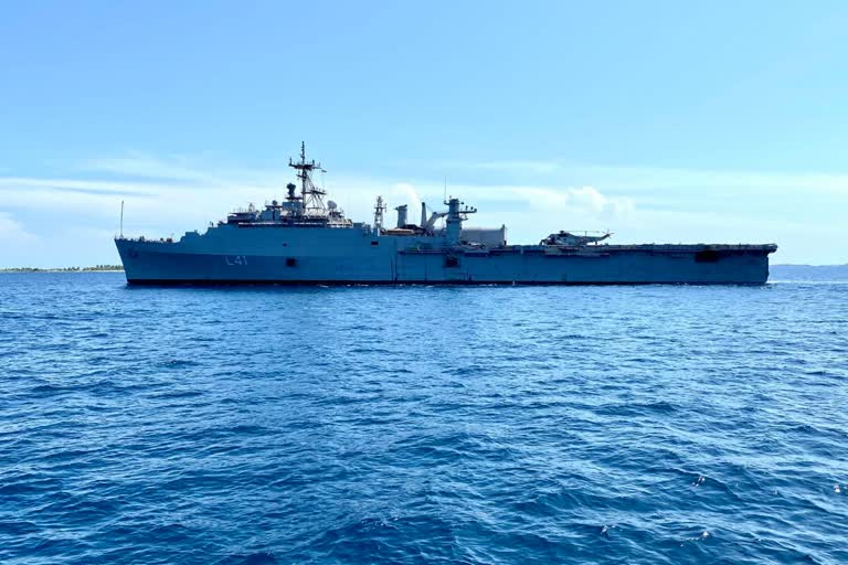 Indian Naval Ship Jalashwa entered the Male port on Thursday