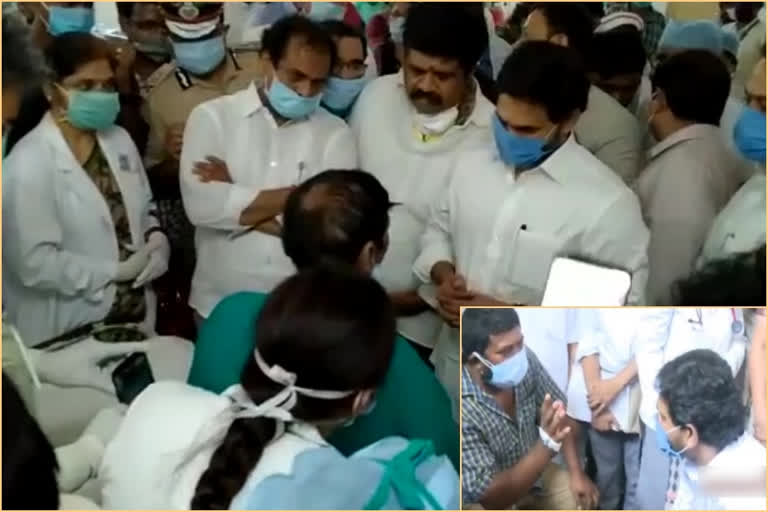 CM jagan for Vishakha gas leak victims