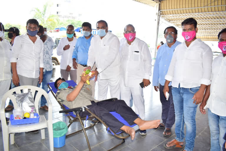 mla gandhi started blood donation camp