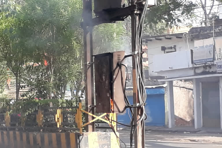 Electrical transformer fire in damoh