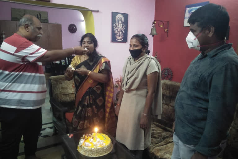 police celebrated a women birth day at neredmet