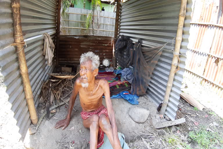 pathetic condition of an old person in chirang