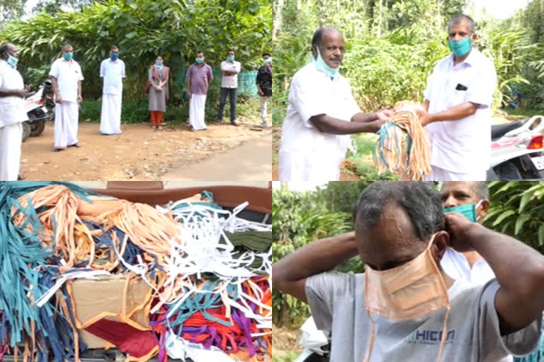 cooperative bank distributes masks  രാജകുമാരി സർവീസ് സഹകരണ ബാങ്ക്  കൊവിഡ് പ്രതിരോധ പ്രവർത്തനം  rajakumari service cooperative bank  mask distribution