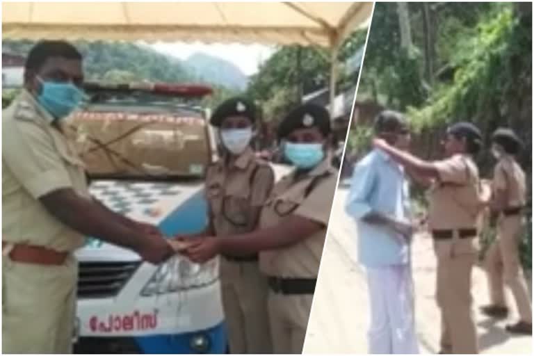 tudent police  Student police on duty  Student police in adimaly  Idukki news  covid-19  covid news  മാസ്ക്ക്  കൊവിഡ്-19  സ്റ്റുഡന്‍റ് പൊലീസ്  കുട്ടിപൊലീസ്  അടിമാലി വാര്‍ത്ത