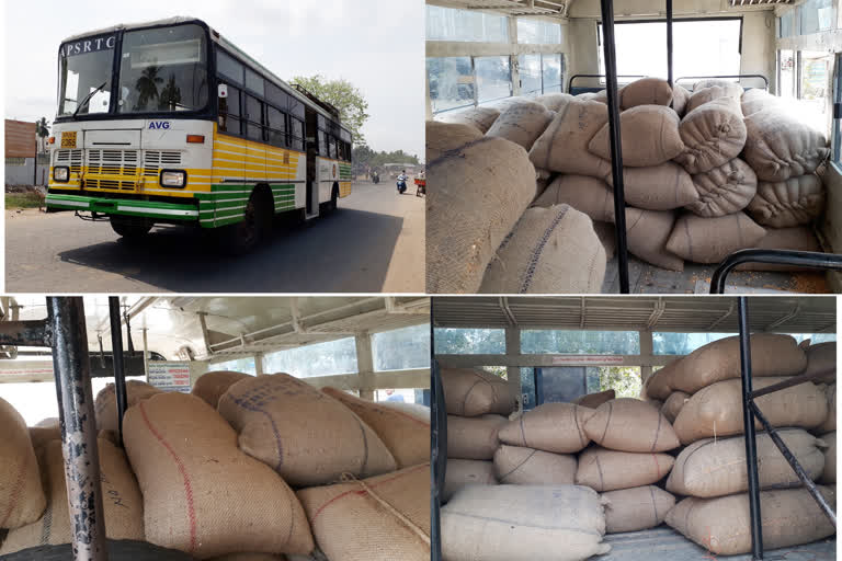 RTC innovative idea to move crop products in busses in avanigadda krishna district