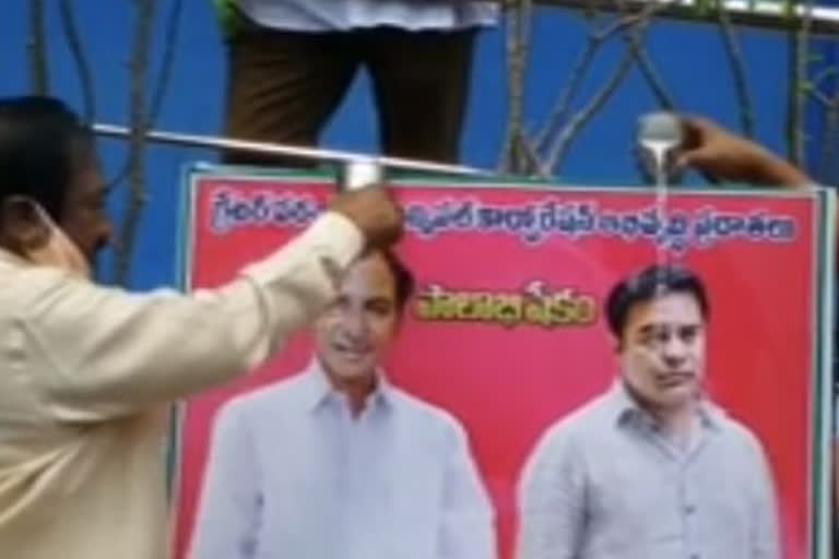 warangal mayor palabhishekam to cm kcr