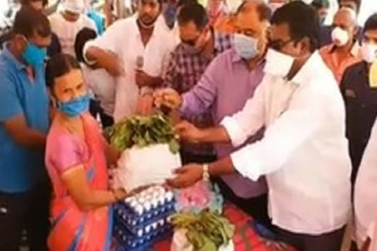 minister ajay kumar  groceries distribution in khammam district