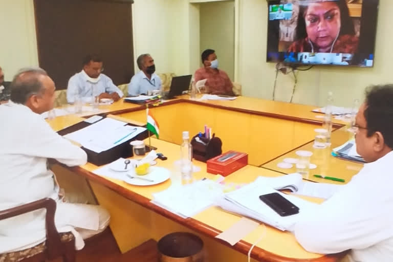 jaipur news, CM Gehlot video conferencing, Rajasthani trapped in other states